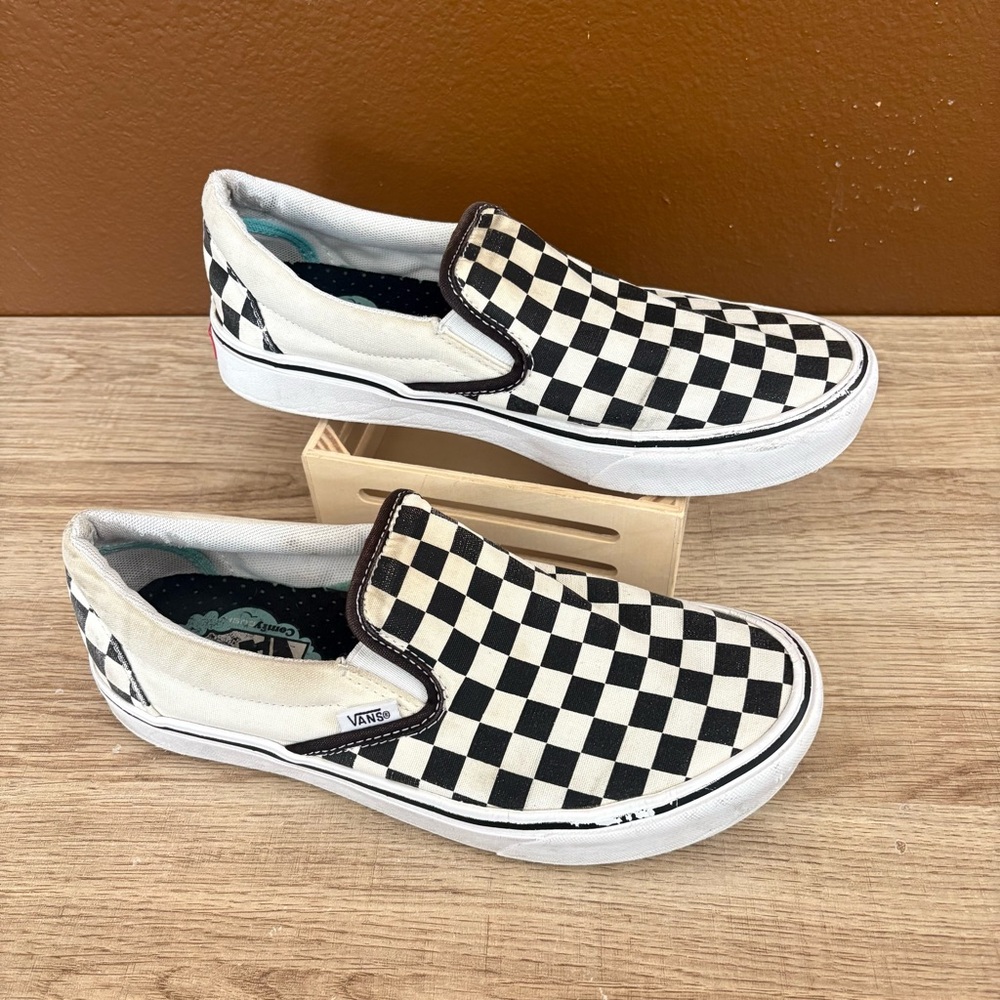 Vans Comfy Cush black & white checkered slip on trainers, Men’s 8, Women’s 9.5
